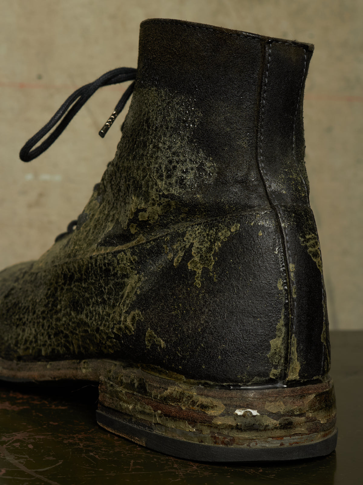 DEEPTI Collection °024-025 'F-081X CODOV-96' Crash Cordovan Leather Goodyear Oxonian Off-Cut Boots
