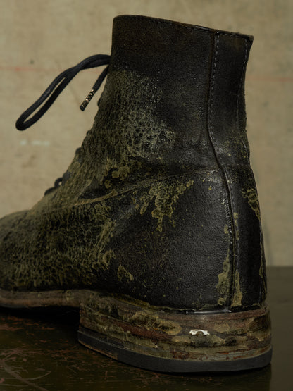 DEEPTI Collection °024-025 'F-081X CODOV-96' Crash Cordovan Leather Goodyear Oxonian Off-Cut Boots