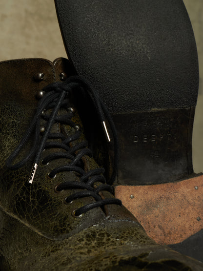 DEEPTI Collection °024-025 'F-081X CODOV-96' Crash Cordovan Leather Goodyear Oxonian Off-Cut Boots