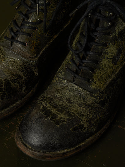 DEEPTI Collection °024-025 'F-081X CODOV-96' Crash Cordovan Leather Goodyear Oxonian Off-Cut Boots