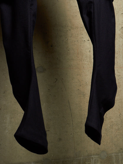 DEVOA 2010s Dark Navy Wool J-cut Cargos Pants