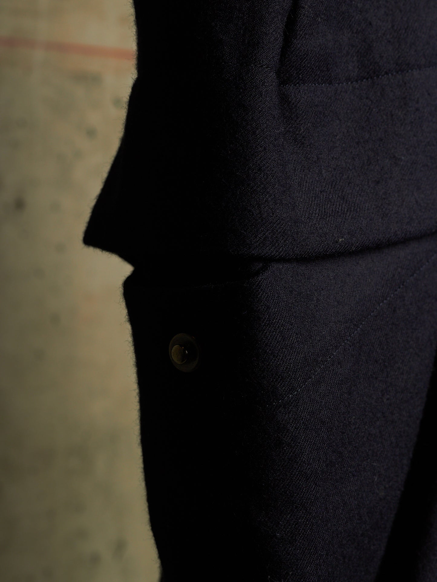 DEVOA 2010s Dark Navy Wool J-cut Cargos Pants