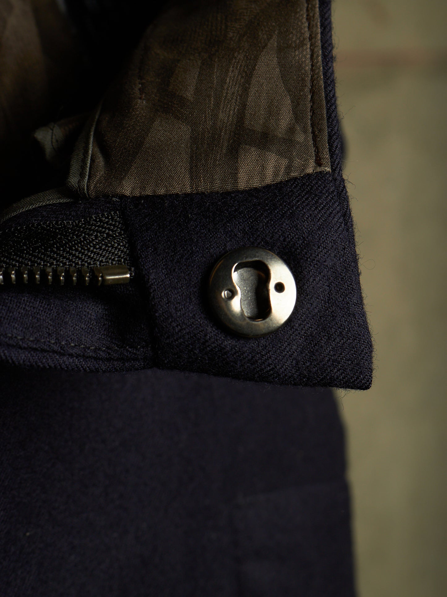 DEVOA 2010s Dark Navy Wool J-cut Cargos Pants