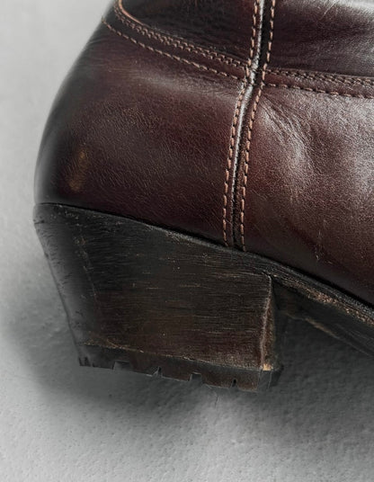 Saint Laurent Paris AW18 Military Brown 'Lukas' Western Boots