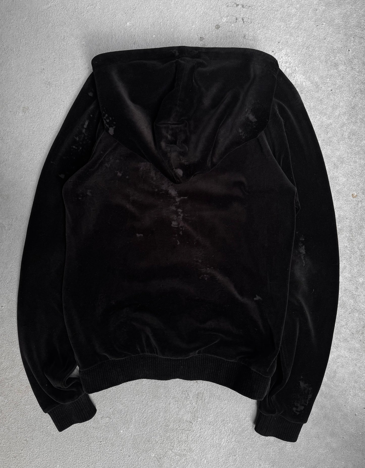 Saint Laurent Paris AW18 Distressed Velvet Raglan Sleeve Hoodie