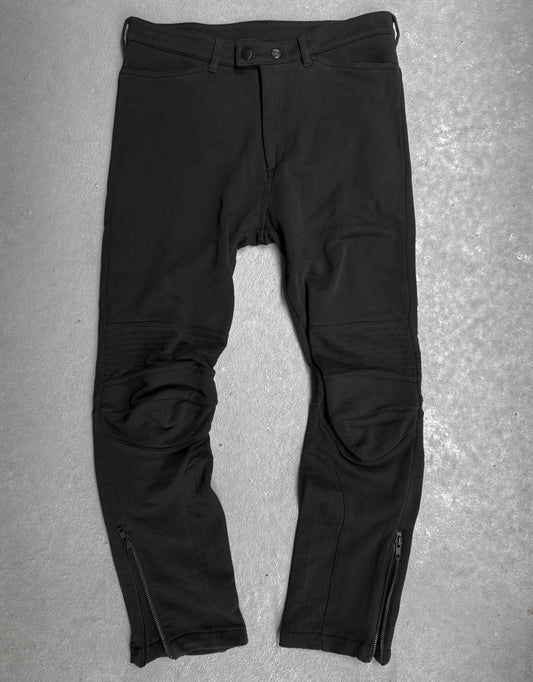 Ann Demeulemeester AW19 Black Cotton Terry Biker Pants