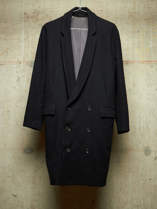 DIET BUTCHER SLIM SKIN AW14 "FOREST OF FOG" Wool Raglan Double Breasted Long Blazer
