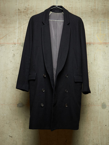 DIET BUTCHER SLIM SKIN AW14 "FOREST OF FOG" Wool Raglan Double Breasted Long Blazer