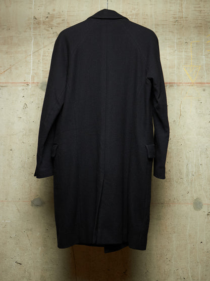 DIET BUTCHER SLIM SKIN AW14 "FOREST OF FOG" Wool Raglan Double Breasted Long Blazer