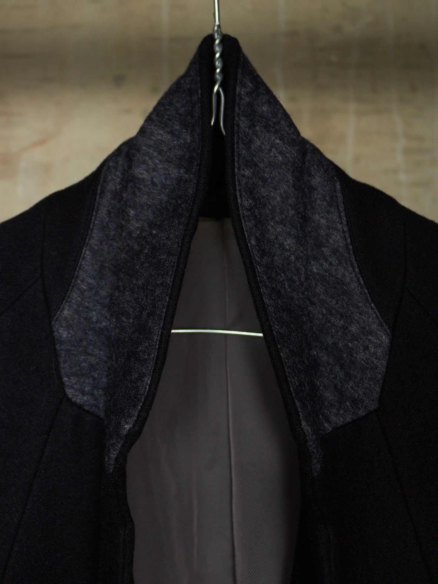 DIET BUTCHER SLIM SKIN AW14 "FOREST OF FOG" Wool Raglan Double Breasted Long Blazer