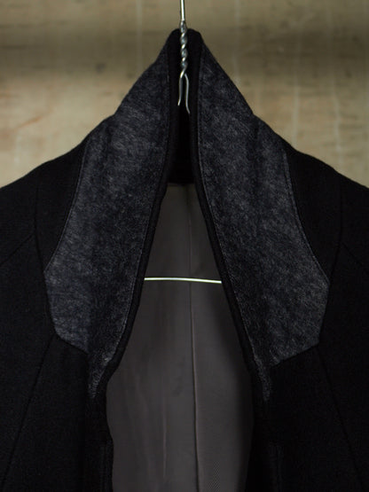 DIET BUTCHER SLIM SKIN AW14 "FOREST OF FOG" Wool Raglan Double Breasted Long Blazer