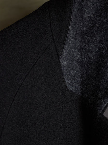 DIET BUTCHER SLIM SKIN AW14 "FOREST OF FOG" Wool Raglan Double Breasted Long Blazer