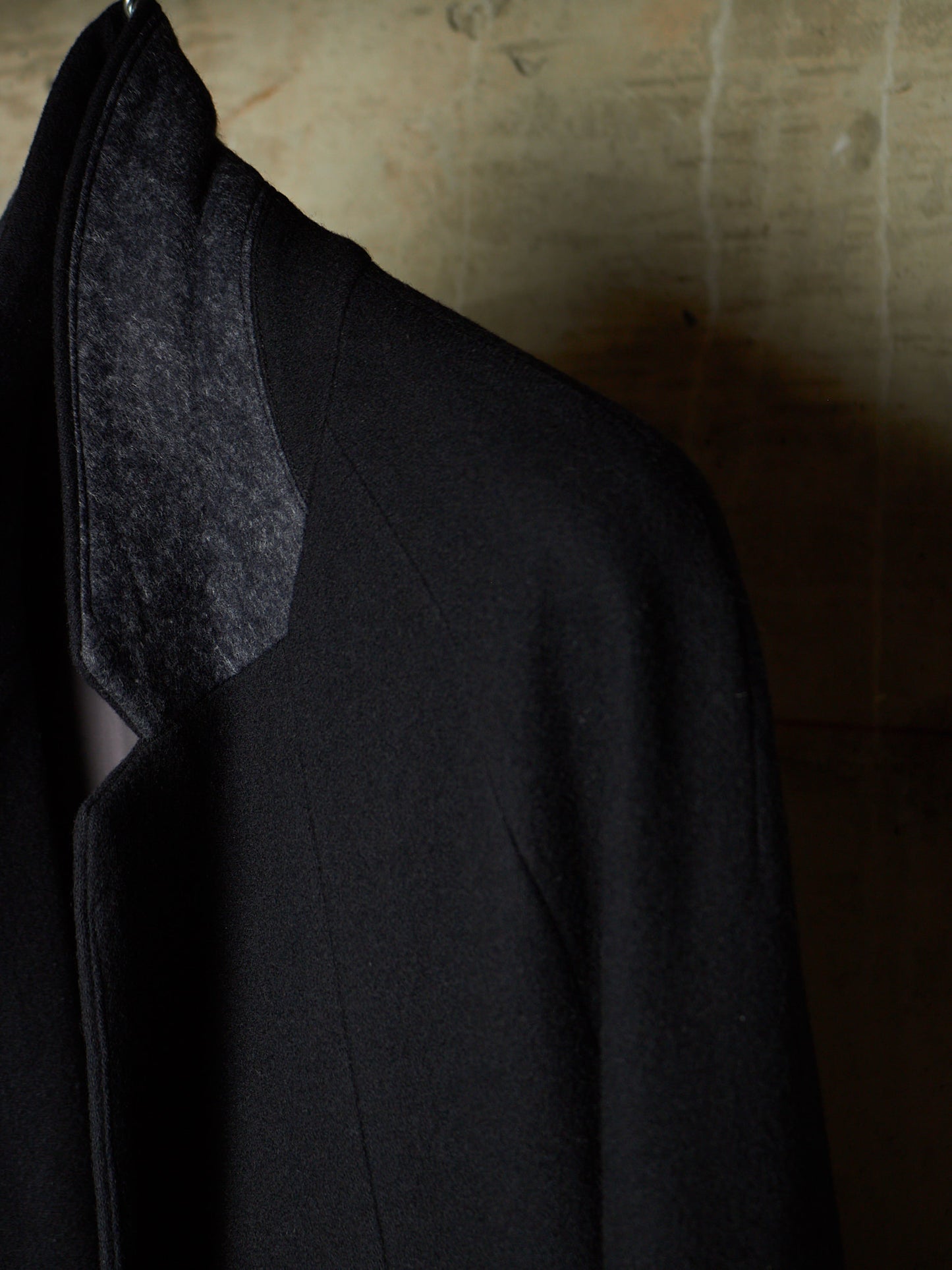 DIET BUTCHER SLIM SKIN AW14 "FOREST OF FOG" Wool Raglan Double Breasted Long Blazer
