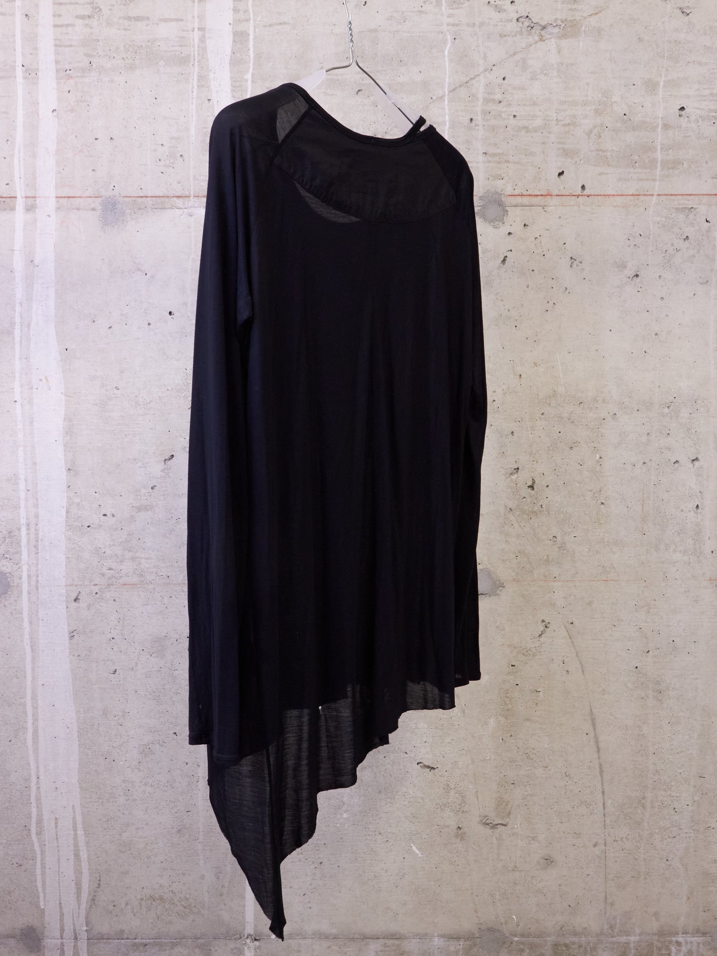 DIET BUTCHER SLIM SKIN 2010s Asymmetric Hem Distressed Raglan Long-sleeves