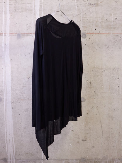 DIET BUTCHER SLIM SKIN 2010s Asymmetric Hem Distressed Raglan Long-sleeves