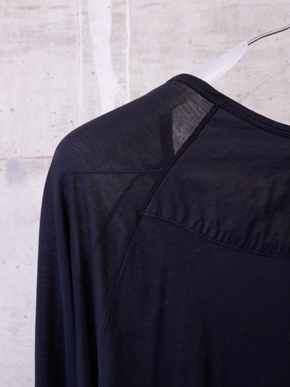 DIET BUTCHER SLIM SKIN 2010s Asymmetric Hem Distressed Raglan Long-sleeves