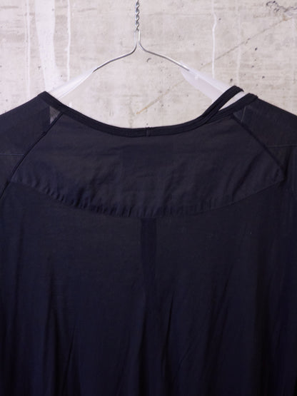 DIET BUTCHER SLIM SKIN 2010s Asymmetric Hem Distressed Raglan Long-sleeves