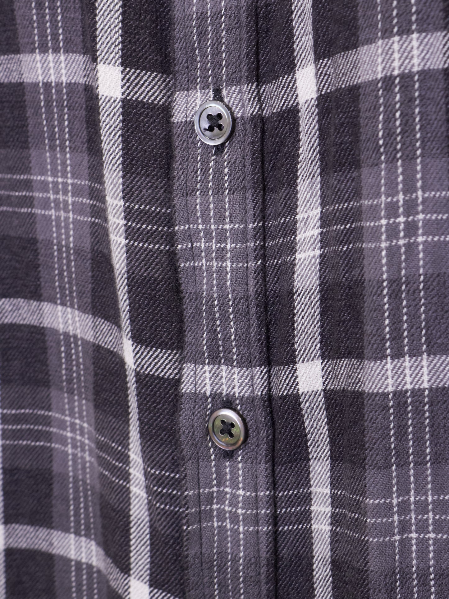 DIET BUTCHER SLIM SKIN SS17 "Flower Bullet" Oversized Grey Plaid Check Frayed Hem Shirt