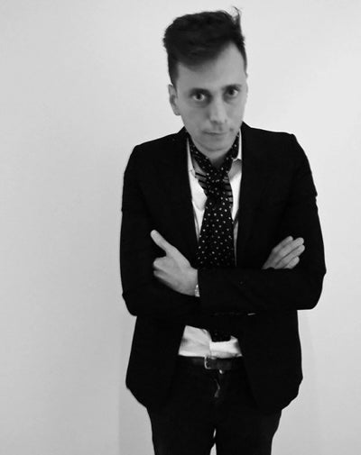 Portrait of French clothing designer Hedi Silmane, known for sharp tailoring at DIOR Homme, SLP and YSL