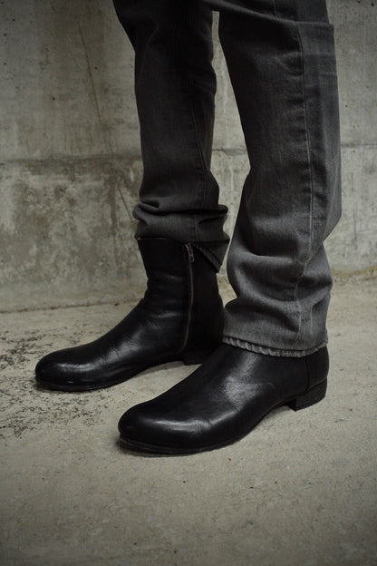 Reinhard Plank Side Zip Cow Leather Western Boots detail | DRIEW GARMENTS