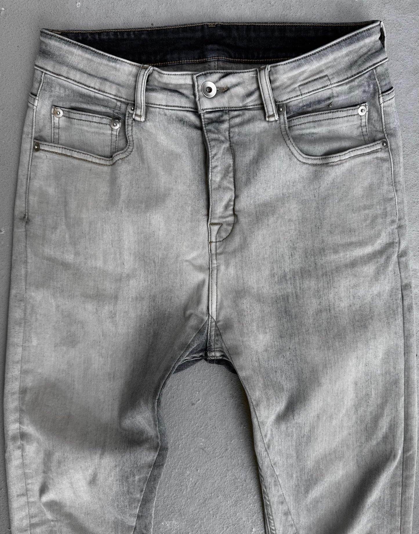 Rick Owens DRKSHDW AW22 “STROBE” Mineral Pearl ‘Detroit Cut’ Denim