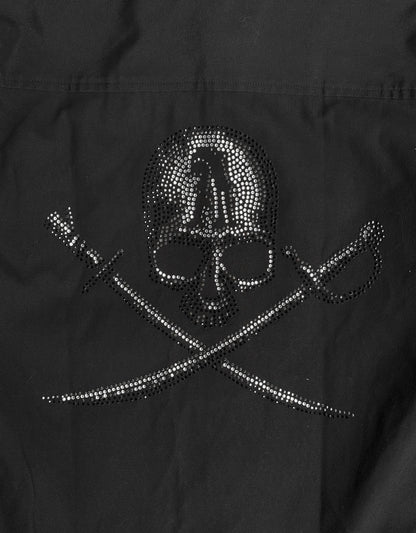 ABORDAGE Early 00s Crystal Skull Embellished Short-sleeve Shirts