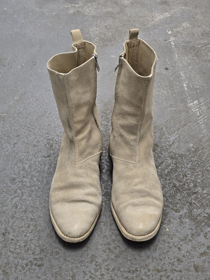 Carol Christian Poell AW05 "On Demand" Reverse Horse Leather Side Zip Boots detail | DRIEW GARMENTS