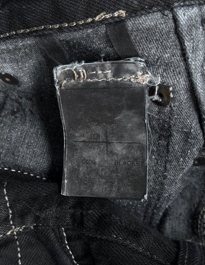 Rick Owens DRKSHDW AW10 “GLEAM” Distressed Black ‘Detroit Cut’ Skinny Denim