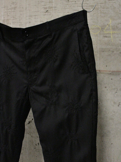 BLACK COMME des GARÇONS SS24 Black Sun Embroidered Wool Pants