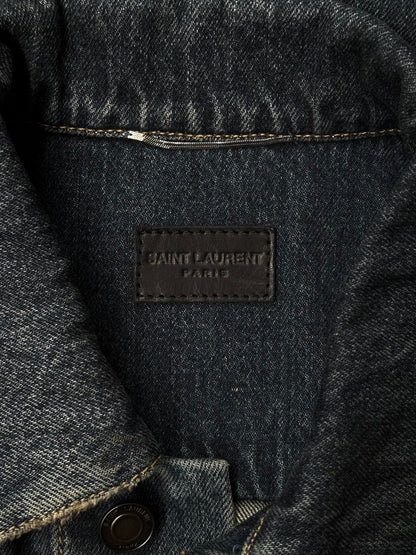 Saint Laurent Paris SS16 Distressed Denim Trucker Jacket