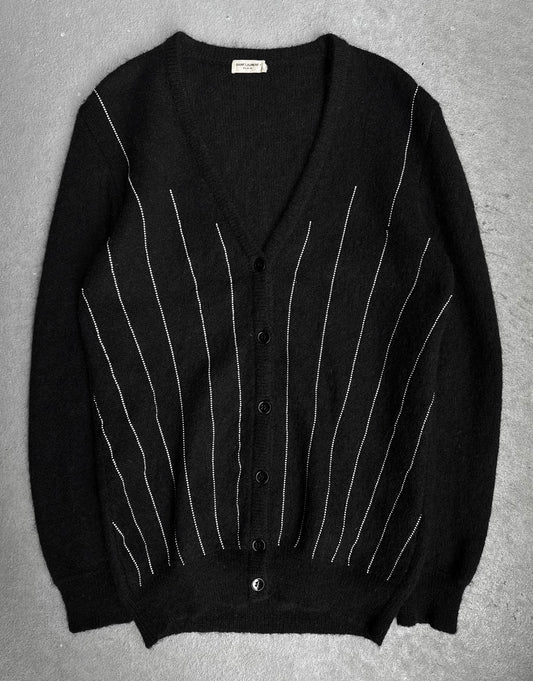 Saint Laurent Paris AW15 Swarovski Embellished Mohair Cardigan
