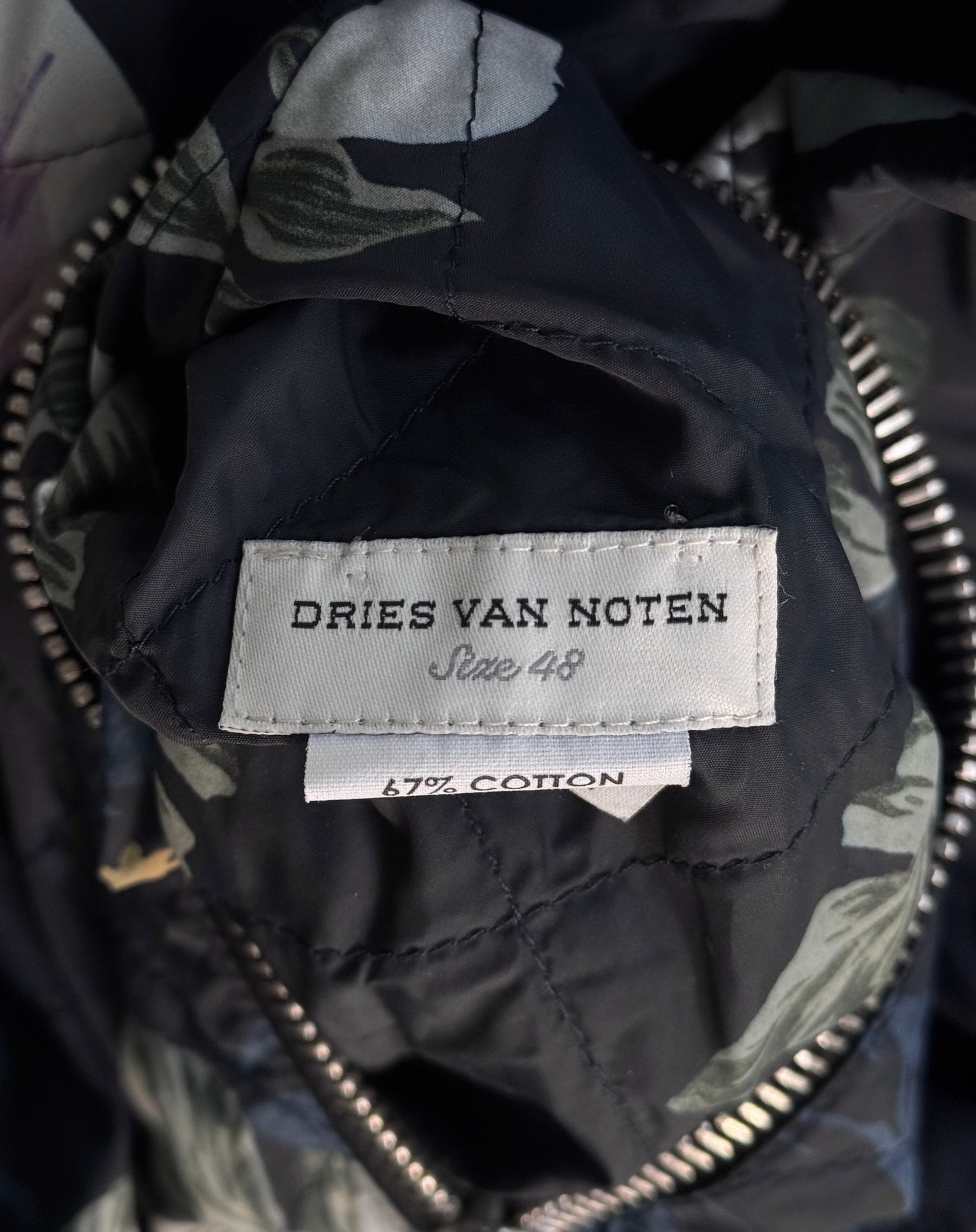 Dries Van Noten SS14 Reversible Quilted Floral Bomber Jacket