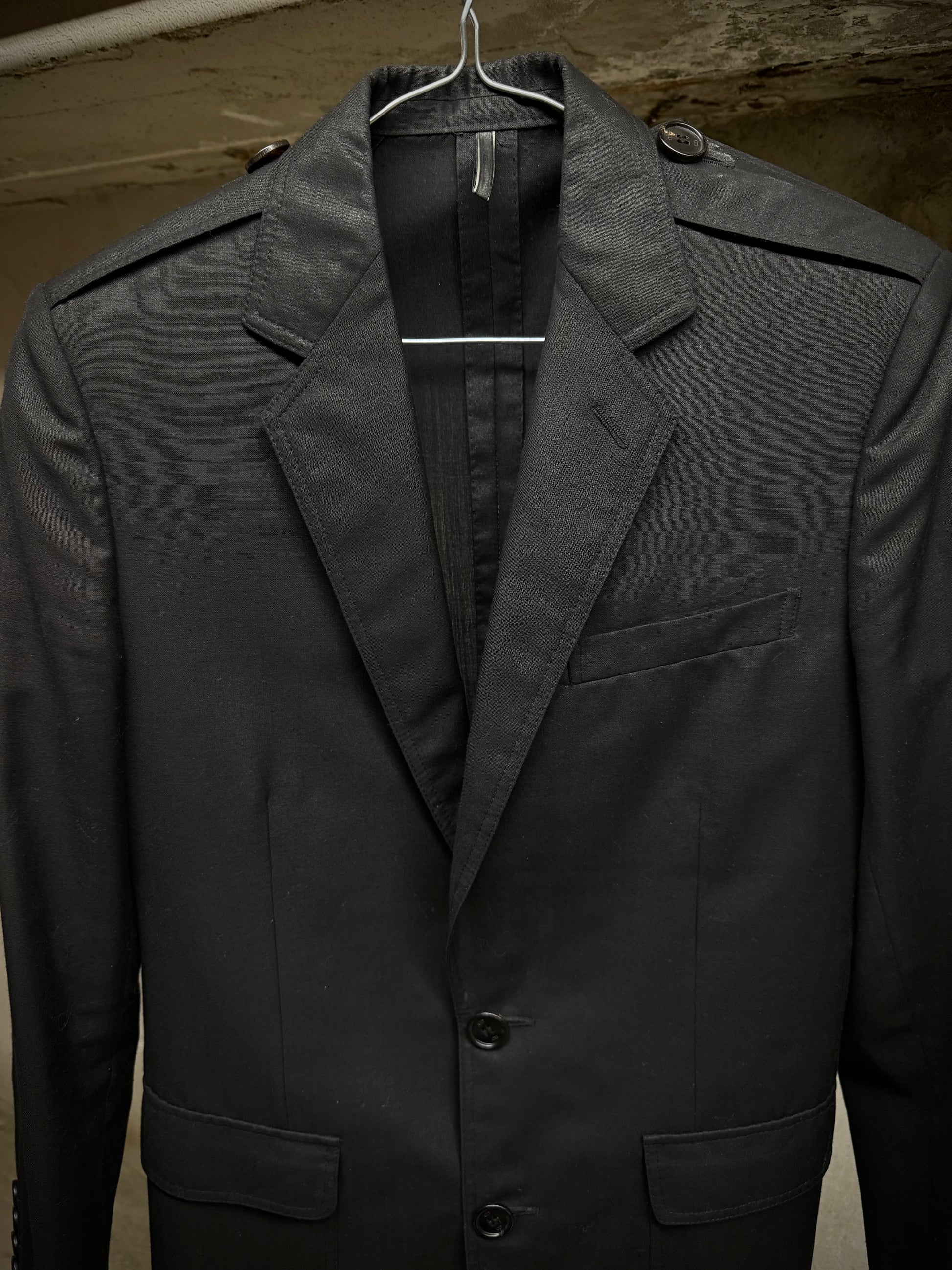 DIOR HOMME by Hedi Slimane SS07 "We Look Good Together" Metallic Two-Button Blazer detail | DRIEW GARMENTS