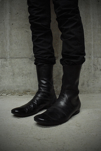 Maurizio Altieri Avantindietro 2009 Spiral Zip Cow Leather Boots detail | DRIEW GARMENTS