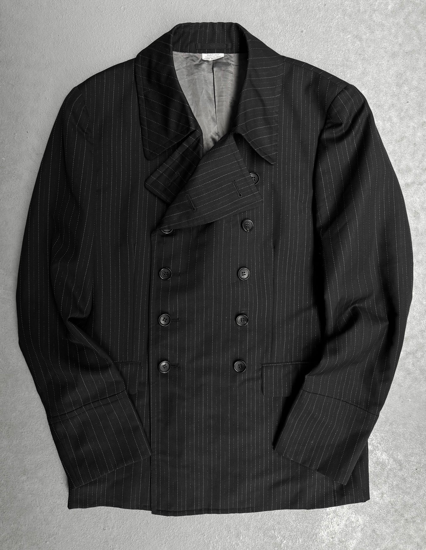 COMME des GARÇONS HOMME PLUS SS12 Iridescent Pinstripes Double-breasted Short Coat