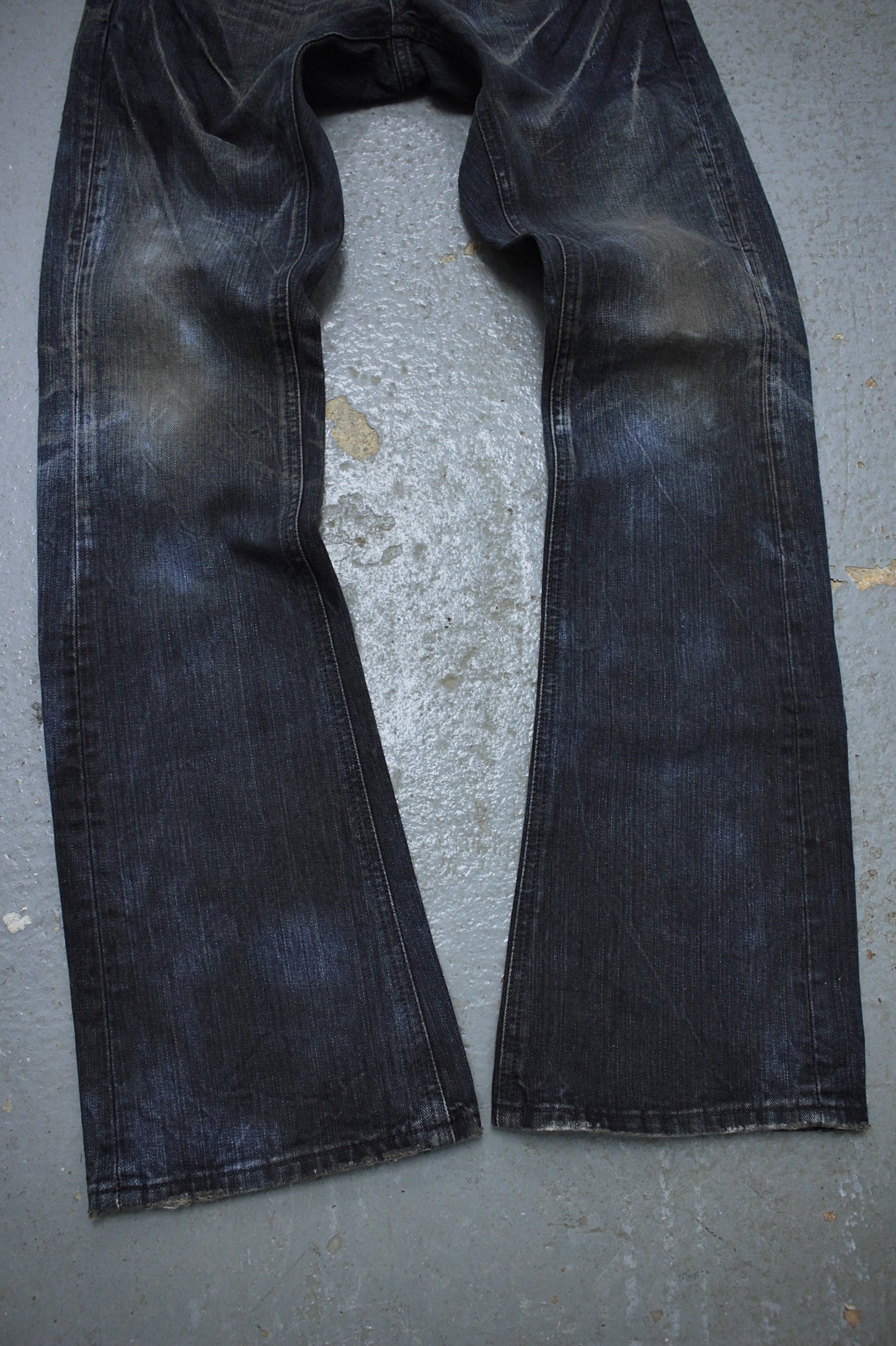 Midas x LEE Early 00s Mud Washed Blue Studded Bootcut Denim detail | DRIEW GARMENTS