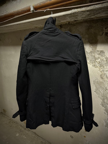 COMME des GARÇONS HOMME PLUS SS12 Cut-Out Poly Napoleon Trench Coat detail | DRIEW GARMENTS
