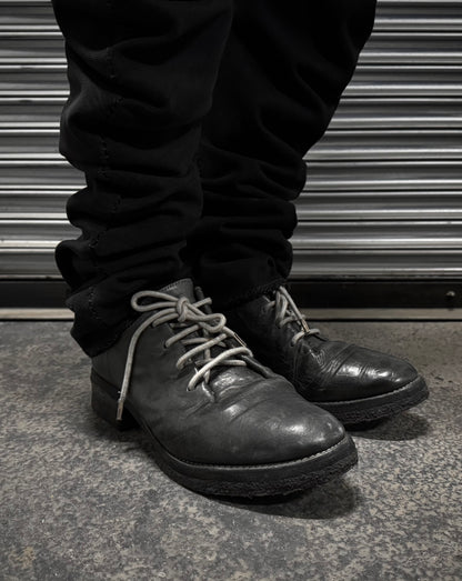 Carol Christian Poell ‘AM/2597 IN CORS-PTC’ Grey Object-dyed Horse Leather Folded Officer Derbies