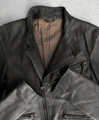 alfredoBANNISTER Early 00s Asymmetrical Cowhide Rider Jacket