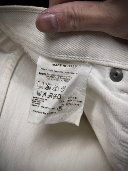 Helmut Lang Early 00s 'Classic Cut' Vintage White Flare Denim