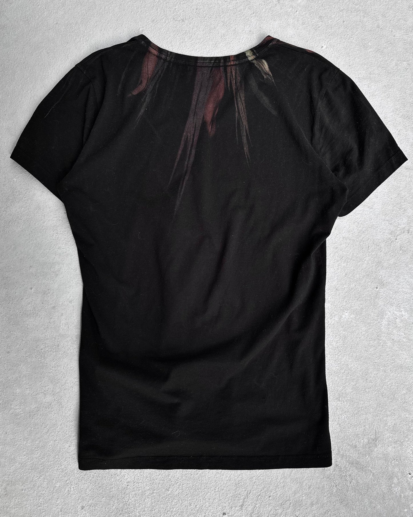 14th Addiction Early 00s ‘Feathers’  V-neck T-shirt