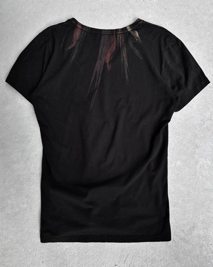 14th Addiction Early 00s ‘Feathers’  V-neck T-shirt