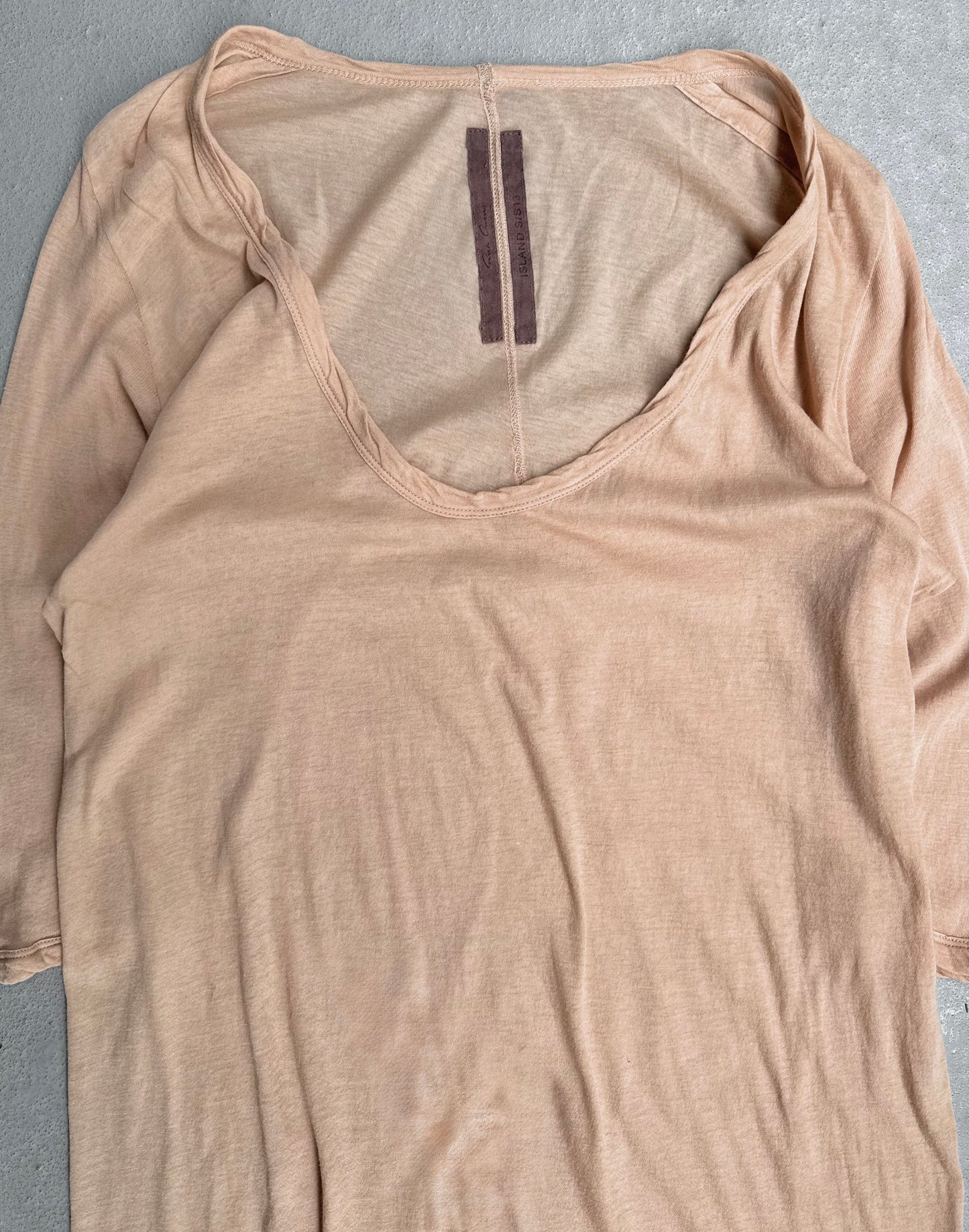 Rick Owens SS13 “ISLANDS” Asymmetrical Flesh Raglan T-shirt