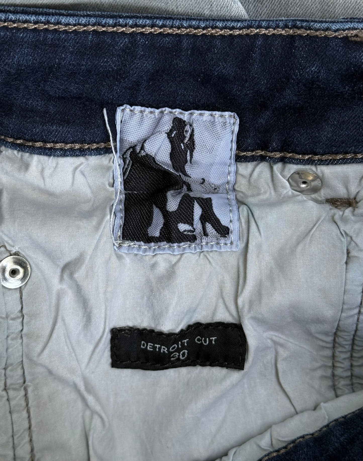 Rick Owens DRKSHDW AW22 “STROBE” Mineral Pearl ‘Detroit Cut’ Denim