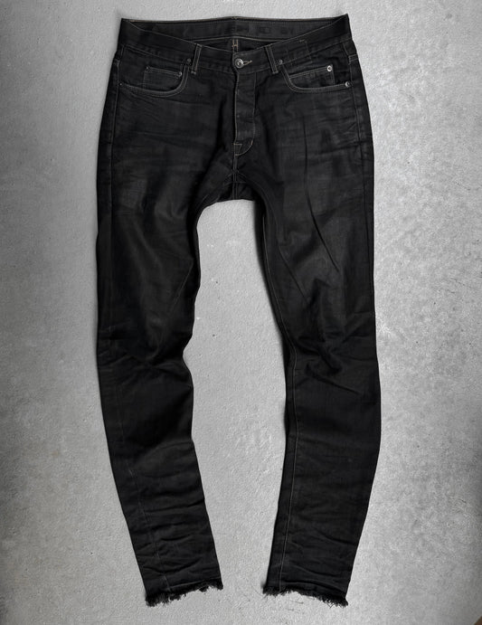 Rick Owens DRKSHDW SS11 “ANTHEM” BLK Light-waxed ‘Detroit Cut’ Skinny Denim