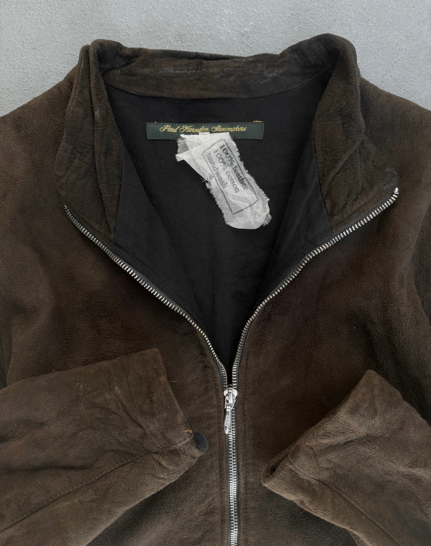 Paul Harnden Shoemakers Brown Chamois Suede Leather Jerkin Jacket