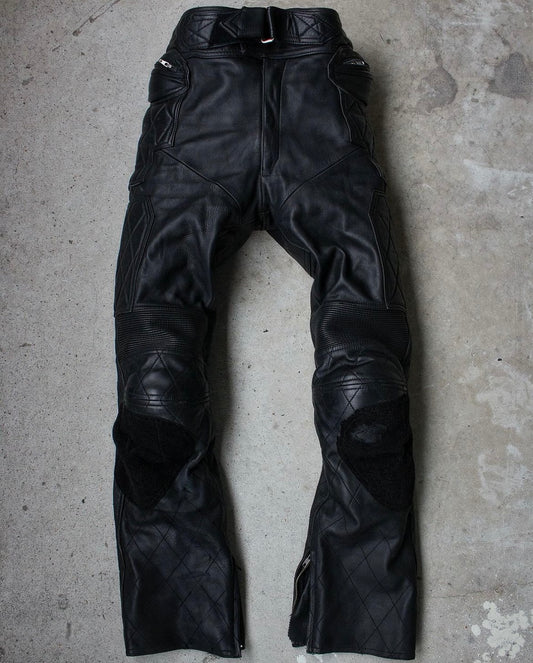 Kadoya K’s Leather 00s Quilt Cowhide Leather Padded Motorcycle Pants