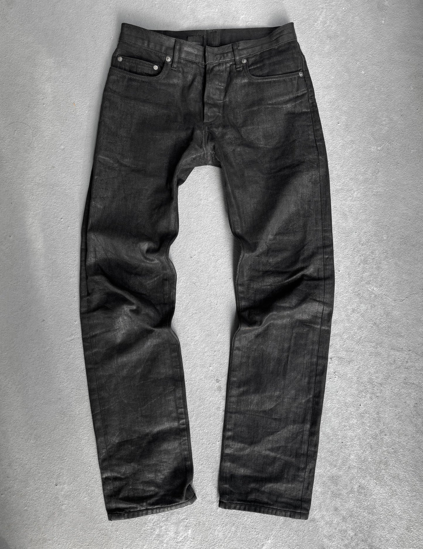 DIOR HOMME Early 00s Polyurethane Wax Coated Denim