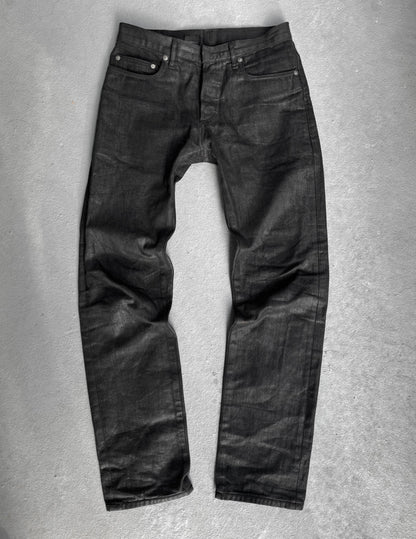 DIOR HOMME Early 00s Polyurethane Wax Coated Denim