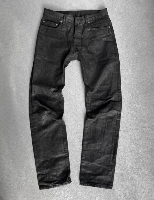 DIOR HOMME Early 00s Polyurethane Wax Coated Denim